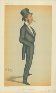 De Eerwaarde Mr. Justice Straight, De nieuwe rechter, 10 mei 1879, Vanity Fair cartoon door Leslie Matthew Ward