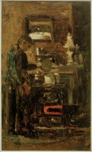 Vrouw bij het Fornuis door Lesser Ury
