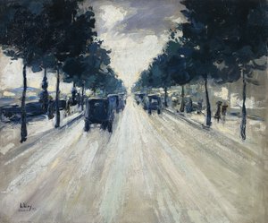 De kade, Londen, 1926 door Lesser Ury