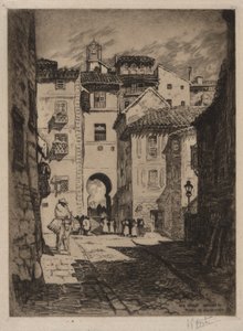 Straat naar Plaza de Zocodover, Toledo door Lester George Hornby