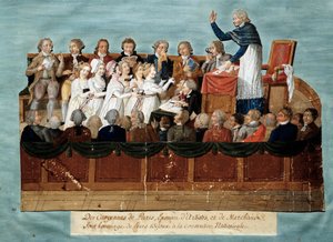 Franse Revolutie: burgers van Parijs die hun sieraden aanbieden aan de Nationale Conventie