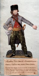 Franse Revolutie: lid van het Revolutionaire Comité Gouache van de gebroeders Lesueur (18e eeuw). Musée Carnavalet, Parijs door Lesueur Brothers