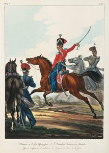 Staf officier en hoofd officier van het Don Kozakken leger, 1830-1840s door Lev Alexandrovich Belousov