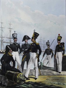 De Guards Équipage Artillerie Compagnie en Guards Cargo Compagnie, 1829 door Lev Alexandrovich Belousov