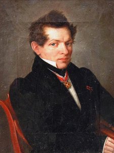 Portret van de wiskundige Nikolai Lobachevsky 1792-1856, 1839