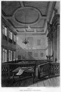 Interieur van het Heralds College, Londen, 1815