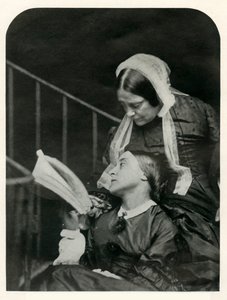 Christina Rossetti en haar moeder Frances Rossetti, 1863, 1948 door Lewis Carroll