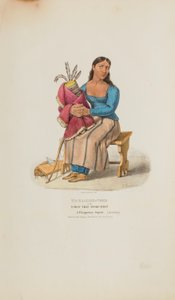TA-MA-KAKE-TOKE of de vrouw die het eerst sprak; een Chippeway-vrouw (rouwend), uit de Aboriginal Portfolio door Lewis, James Otto