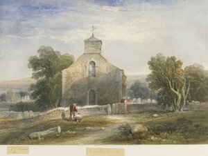 Onecote Kerk: aquarel schilderij, nd [ca. 1830-1840]