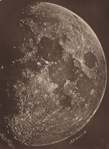 Foto van de maan op haar 1e kwartier,6 maart door Lewis Morris Rutherfurd