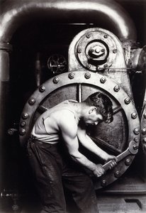 Krachtcentrale monteur, ca. 1924 door Lewis Wickes Hine