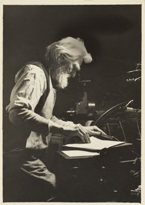 Drukker in New York, 1905 door Lewis Wickes Hine