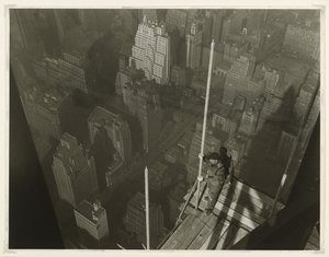 Het hijsen van de mast, Empire State Building, 1931