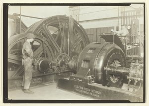 De mijnen vandaag door kabels (elektrisch aangedreven). Dit is de energiezaal van een kolenmijn in Pennsylvania door Lewis Wickes Hine