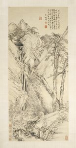 Landschap naar Jing Hao en Guan Tong door Li Shizhuo
