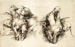 Studies van een slapende vrouw door Liberale da Verona