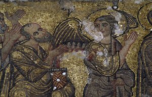 Engel, detail van de mozaïeken in de Basiliek van de Geboorte (Unesco Werelderfgoedlijst, 2012), Bethlehem, Palestina