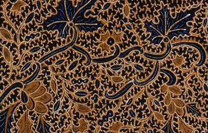 Batik met traditioneel bloemmotief, Surakarta, Java, Indonesië, detail