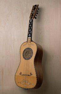 Chitarra battente (gitaar), muziekinstrument gebouwd in de werkplaats van de luthier Pasquale Scala in Praiano, Campania. Italië, 20e eeuw door Unbekannt Unbekannt