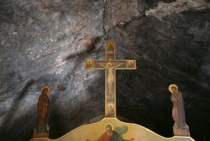 Kruisbeeld in kerk van Agios Mamas, Kantanos, Kreta, Griekenland (foto) door Unbekannt Unbekannt