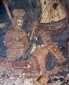 Fresco in kerk in Deliana, Kreta, Griekenland (foto)