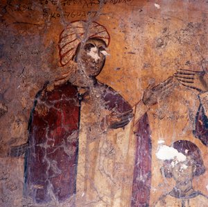 Fresco in kerk in Kandanos, Kreta, Griekenland (foto) door Unbekannt Unbekannt
