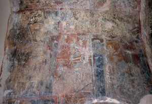 Fresco in kerk van Michael Archangel, Kantanos, Kreta, Griekenland