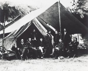 Generaal Ulysses Grant en zijn staf in City Point, zomer 1864, Amerikaanse Burgeroorlog, VS door Unbekannt Unbekannt