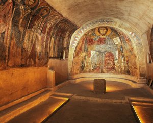 Italië, Apulië, Gravina in Puglia, Rotskrypt van San Vito Vecchio Kerk door Unbekannt Unbekannt