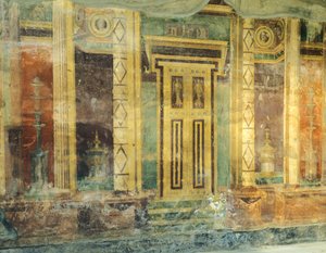 Fresco met zuilen in Tweede Pompeiaanse Stijl, Villa Poppaea, Oplonti