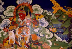 Muurschildering uit het Lamaïstisch Klooster van Lamayuru, Laddakh, India door Unbekannt Unbekannt