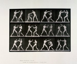 Naakte mannelijke atleten boksen, ca. 1872-1885 door Unbekannt Unbekannt
