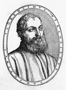 Portret van Francesco Tatti da Sansovino, Italiaanse letterkundige, houtsnede uit Del secretario di Francesco Sansouino libri quattro, uitgegeven door Francesco Rampazetto door Unbekannt Unbekannt