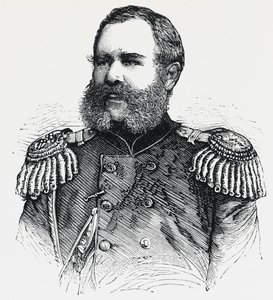 Portret van Nikolai Obruchev (1830-1904), Russische generaal, gravure