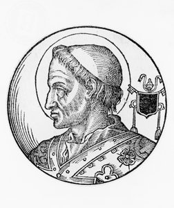 Portret van Sint Hormisdas (overleden 523), 52e paus van de Katholieke Kerk vanaf 514, gravure