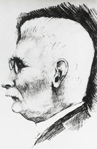 Profielportret van Henri Louis Le Chatelier (1850-1936), Franse chemicus en metallurg, gravure