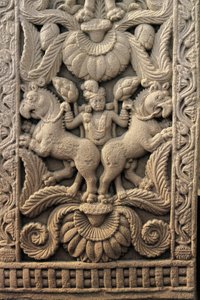 Reliëf op de westelijke ingang, Grote stupa, Sanchi (UNESCO Werelderfgoedlijst) door Unbekannt Unbekannt