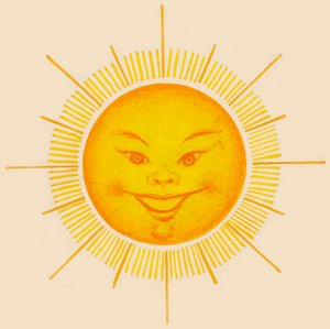 Lachende zon, tekening