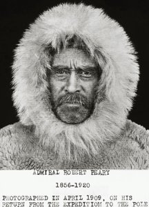 De Amerikaanse ontdekkingsreiziger Robert Edwin Peary (1856-1920) gefotografeerd in april 1909 na terugkeer van zijn expeditie naar de Noordpool