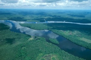 Venezuela, Guayana, Amazonas Staat, Orinoco Rivier, luchtfoto door Unbekannt Unbekannt