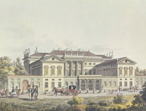 Uitzicht op de Villa Reale in de openbare tuinen, Milaan, Italië