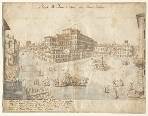 Achttien uitzichten van Rome: De Piazza Barberini (recto)
