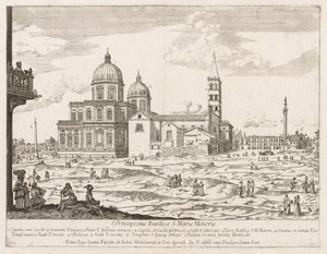 Santa Maria Maggiore uit Prospectus Locurum Urbis Romae Insignium, 1666 door Lievin Cruyl