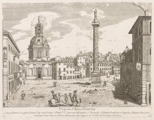 Trajans Zuil uit Prospectus Locurum Urbis Romae Insignium, 1666