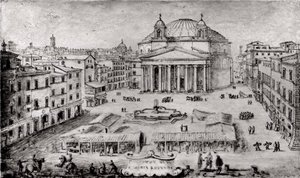 Zicht op het Pantheon, Rome, vroege 1670s