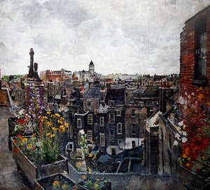 Luchten en Bloemen van de Stad Londen (Daken van High Holborn) 1930s