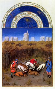 Facsimile van december: wilde zwijnenjacht, gekopieerd uit 