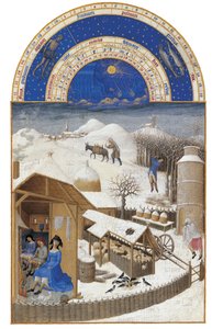 Februari Les Très Riches Heures du duc de Berry, 1412-1416