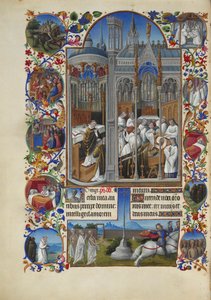 Très Riches Heures du duc de Berry Folio 86, verso - De Begrafenis van Raymond Diocrès door Limbourg Brothers