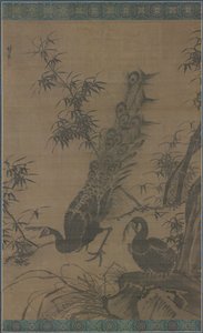 Een Paar Pauwen, laat 1400s-vroeg 1500s door Lin Liang